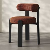 Chaises de salle à manger en bois massif et acier inoxydable de style français vintage, conçues pour les villas, chaises de salle à manger en gros