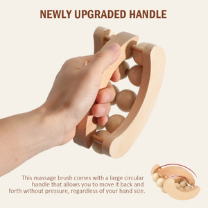 Juego de rodillos de masaje de madera y aceite de coco Kit de masaje linfático de relajación con aceite de coco Masajeador de madera de tejido profundo - Product Image 4