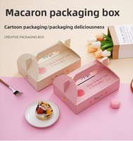 Boîtes à emporter personnalisées avec logo tendance pour pâtisseries, macarons, scones français, pâtisseries, emballages portables pour biscuits