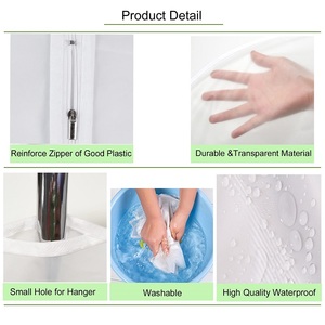 Housses à vêtements translucides personnalisées en PEVA HomeClean pour le rangement suspendu des vêtements, robes, costumes et manteaux dans le placard - Product Image 3