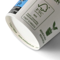 Vasos Desechables de Pared Simple EcoUp de 7.5 oz para Máquinas Expendedoras, Vasos de Papel para Bebidas Calientes