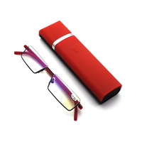 Lunettes de lecture unisexe haut de gamme à demi-monture carrée, vente en gros directe usine, avec porte-stylo, verres anti-lumière bleue TR90, modèle populaire