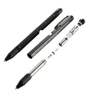 6 in 1 Multi Functional Heavy Metal Ballpoint <b>Pen</b> <b>with</b> logo Universal <b>Stylus</b> <b>Pen</b> <b>with</b> LED Customizable Suitable As Gifts for Men - Product Image 2
