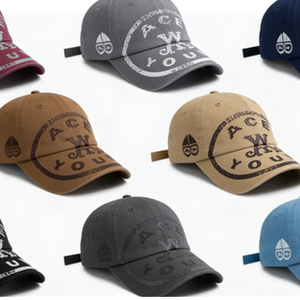 Fashion Vintage Sporty Letter <strong>Scissors</strong> Print Soft Top Wide Brim Adjustable Baseball Cap Unisex Trendy Duck Tongue for Daily Wear - Product Image 1
