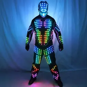 Лидер продаж, светодиодный диодный цветной костюм робота, светящийся танцевальный костюм, светодиодный танцевальный костюм