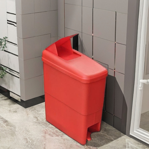 Rectangular Plastic Waste <b>Bin</b> With Pedal Green Indoor Garbage Container Simple Style Household Use - Product Image 3