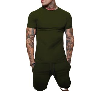 Nouveau <span class=keywords><strong>costume</strong></span> de sport à manches courtes de couleur unie été en Stock <span class=keywords><strong>costume</strong></span> pour hommes véritable journal imprimable - Product Image 5
