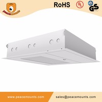 Peacemounts Support de projecteur pour faux plafond personnalisé 2x2 pieds, boîte de rangement, matériau SPCC, couleur blanche, capacité de charge de 50 lb, ETL