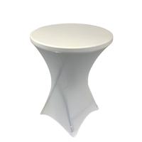 Housse de table ronde blanche en spandex extensible pour mariage