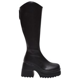 Bottes d'hiver en cuir véritable noir à talon de 9 cm - Product Image 2