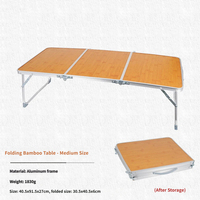 Table pliante portable en alliage d'aluminium pour 4 personnes, motif bois, légère, pour camping, pique-nique, barbecue