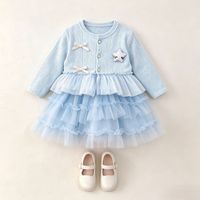 Robe de princesse pour bébé fille à manches longues à volants superposés, robe de fête pour enfants d'automne