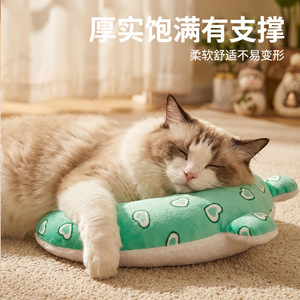 Almohada suave de franela en forma de U para mascotas, utilizada para evitar que los perros inclinen la cabeza hacia abajo mientras viajan en el coche o se desplazan. - Product Image 4
