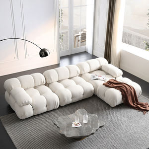 AOMISI <span class=keywords><strong>CASA</strong></span> Mobilier design moderne Ensemble de canapés en tissu de lin Ensemble de canapés rembourrés Canapé modulaire en grappe - Product Image 5