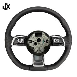พวงมาลัยหนังแท้คุณภาพสูงสำหรับรถยนต์ Volkswagen VW Polo Golf R 6 7 8 MK6 MK7 GTi Passat B7 B8 <span class=keywords><strong>Jetta</strong></span> - Product Image 1