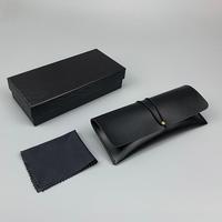 Étui à lunettes semi-rigide en cuir avec doublure douce, forme personnalisée, style simple, pour lunettes de soleil, fait main