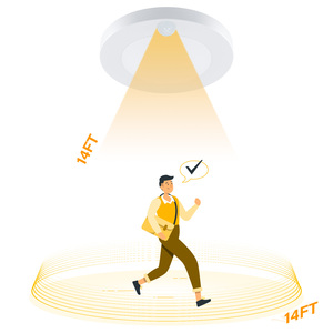 Lámpara de Techo LED con Sensor de Movimiento PIR ETL de 15W, Base Mediana, Encendido/Apagado Automático al Anochecer/Amanecer, para Pasillos, Resistente al Agua - Product Image 4