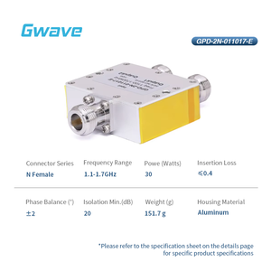 Divisor de potencia N Salida bidireccional única con bloque de CC Nominal de 30 vatios para piezas de telecomunicaciones de 1,1 GHz a 1,7 GHz - Product Image 2