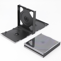 SUNSHING Étuis CD épais de 24 mm, capacité de 2 à 6 disques CD/DVD, boîte à bijoux noire de grande capacité, boîtes de rangement en PS transparent pour jeux de DVD