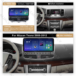 Panel de salpicadero de audio <span class=keywords><strong>doble</strong></span> DIN de 12.3 pulgadas con Android para <span class=keywords><strong>coche</strong></span>, marco de <span class=keywords><strong>DVD</strong></span> completo para Nissan Teana 2008-2012 - Product Image 4