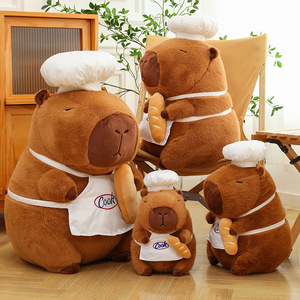 Peluche Chef Capybara personnalisable, avec chapeau de chef, ours en peluche, coussin réconfortant pour la décoration intérieure, vente en gros, jouet mignon - Product Image 4