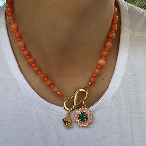 Collana con Ciondolo a Moschettone con Perline Colorate e Occhio, Chiusura a Moschettone con Gemma, Collana Estiva Personalizzata, Regalo <span class=keywords><strong>per</strong></span> <span class=keywords><strong>Lei</strong></span> - Product Image 2