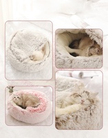 Nettes Plüsch Hunde bett Kristall Luxus Plüsch Warmes rundes halbes Pack Katzen nest Tiefschlaf Katzen höhle Haustier bett