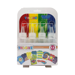 Nuevo Kit de tinte de corbata no tóxico de Color personalizado, pinturas acrílicas DIY permanentes de 4 <span class=keywords><strong>colores</strong></span> <span class=keywords><strong>para</strong></span> bolsas de <span class=keywords><strong>ropa</strong></span>, juego de suministros de arte, embalaje - Product Image 1