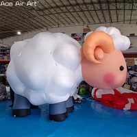 Modèle animal à quatre membres, mignon, grande chèvre gonflable blanche personnalisable pour jouets d'enfants, publicité commerciale