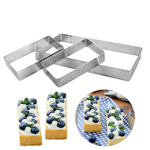 Anneaux à <span class=keywords><strong>tarte</strong></span> rectangulaires perforés en acier inoxydable de différentes tailles en vrac <span class=keywords><strong>Moule</strong></span> à anneau de cuisson pour <span class=keywords><strong>tarte</strong></span> aux fruits rectangle dessert - Product Image 1