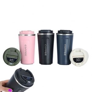 Gobelet isotherme à double paroi personnalisé avec logo, pour voiture, voyage, réutilisable, en acier inoxydable 304, tasse à café avec couvercle - Product Image 1