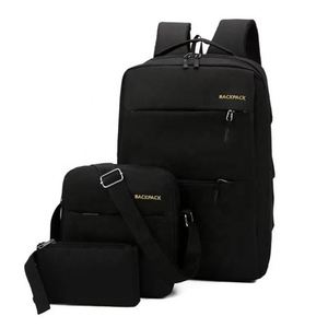 Sac à dos décontracté pour étudiante avec chargement USB, sacoche minimaliste pour ordinateur portable, ensemble de trois pièces en gros - Product Image 4