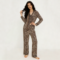 Beefey 2026 Nouvelle Collection – Ensembles de Pyjamas Longs pour Femmes à Imprimé Léopard, Confortables et Extensibles en Tissu de Bambou pour la Maison – Vêtements d'Intérieur pour Femmes