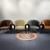 Fauteuil d'appoint de luxe 8202 en cuir PU, dossier incurvé, pour salon et réception