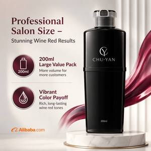 Teinture Capillaire Permanente Bordeaux Vibrant 200ml - Couverture 100% des Cheveux Blancs Rouge Vin Crème Qualité Cosmétique Végétale Prix Usine Chuyan Haute Performance - Product Image 5