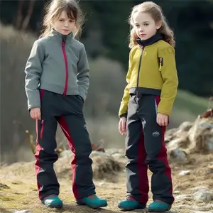 儿童裤防水软壳裤防风男童女童徒步登山滑雪裤