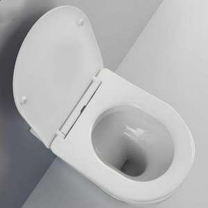 Combo de inodoro y bidé manual Chau Toalet con asiento de plástico para hotel, cisterna de cerámica opaca de color amarillo. - Product Image 5