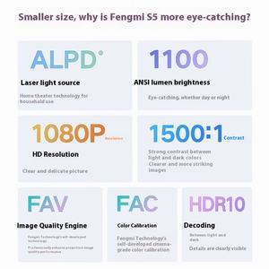 Portable <strong>Projector</strong> | Full HD 1080P Smart <strong>Wireless</strong> Beamer with Screen <strong>Mirroring</strong> for Home, Office &amp; Hotel Fengmi S5 - Product Image 4