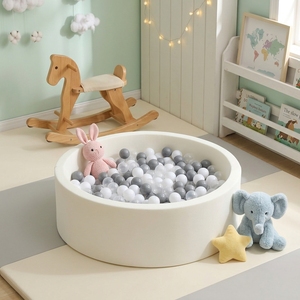 Piscina de Bolas Redonda para Interiores, de Espuma de Alta Densidad, para Niños Pequeños, Muebles Infantiles Ecológicos para Área de Juegos Interior, Gran Venta 2026 - Product Image 1