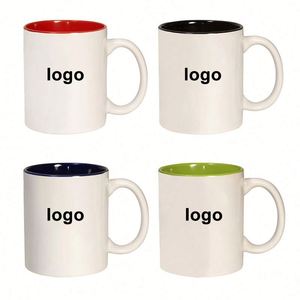 Design New Design 12 oz Ceramic Coating Inside Custom logo Engraved Bisque Unpainted Ceramic <b>Mugs</b> for Drink - Product Image 1