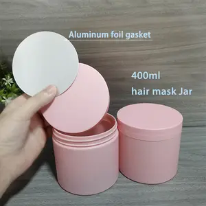 Custom 400ml PET Wide Mouth Plastic Bottle With Matte Lid 89mm Pink Matte Jar For Shampoo Conditioner Hair Mask For Skin Care