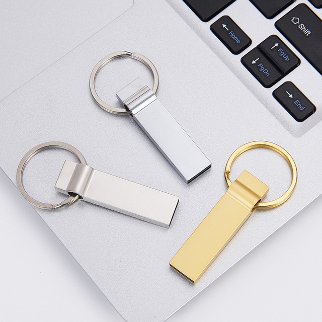 Custom Logo Laser Engraved Metal Keychain with USB Flash Drive Various Capacities USB 3.0 Interface Made in China Model 20188