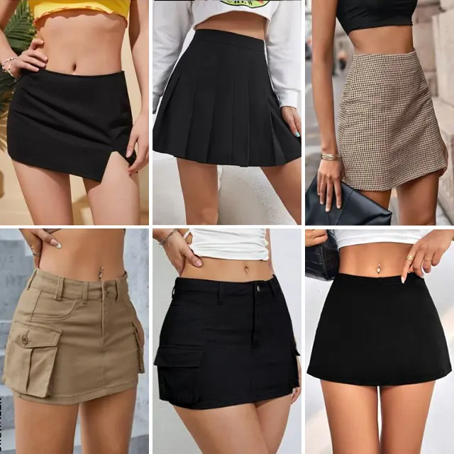 Factory direct sales 2023 summer women's high waisted short skirt mini pleated skirt girl uniform random shipment