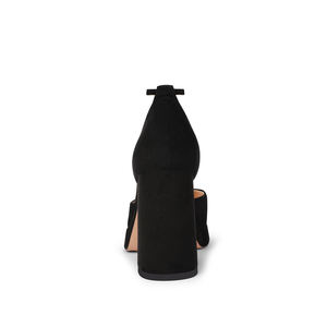 WETKISS Factory Custom Black Suede Shoes <strong>Ankle</strong> <strong>Strap</strong> <strong>Closed</strong> Round <strong>Toe</strong> Pumps <strong>Block</strong> <strong>Heel</strong> Pumps Platform Chunky <strong>Heels</strong> for Women - Product Image 4