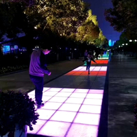 Piste de danse led interactive en brique disco de couleur blanche pour plein air
