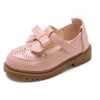 Chaussures en cuir pour filles, style coréen et britannique, design princesse, nouvelle collection 2025, semelle extérieure en caoutchouc, noires, monocouche
