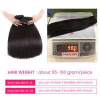 Guangzhou Garantie Cheveux Super Double Dessiné Vierge Brésilienne Non Transformés Cheveux Raides Tissage Bundles Fermeture Sans Perte