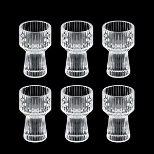 Vente en gros service à saké japonais <span class=keywords><strong>carafe</strong></span> à saké en verre <span class=keywords><strong>carafe</strong></span> à saké à rayures verticales côtelées - Product Image 6