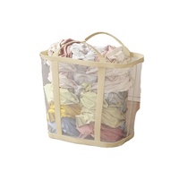 Panier à linge en maille de nylon transparente, pliable, pour le rangement et la collecte des vêtements