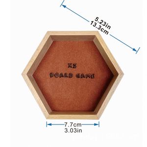 Plateau à dés hexagonal en bois de hêtre massif, design moderne et minimaliste, thème Las Vegas, accessoires pour jeux de société - Product Image 3